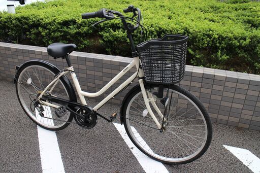 サイクルベースあさひ　シティーサイクル　クリーム Cream26型　6段変速