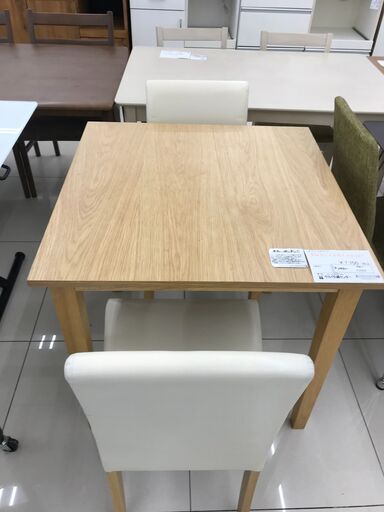 ★ジモティ割あり★  ダイニングテーブルセット ナチュラルブラウン H74.5×D75.5×W75.5 クリーニング済み HJ3202