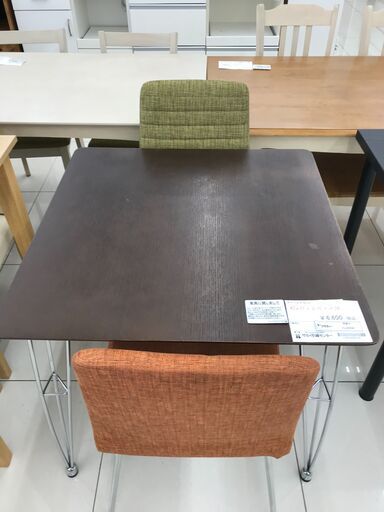 ★ジモティ割あり★ NITORI ダイニングテーブルセット ダークブラウン H70×D75×W75 クリーニング済み HJ3204