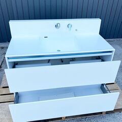 サンワカンパニー（sanwacompany）　プレーンVアップライト 洗面台1200サイズ　PLVUS04SW 