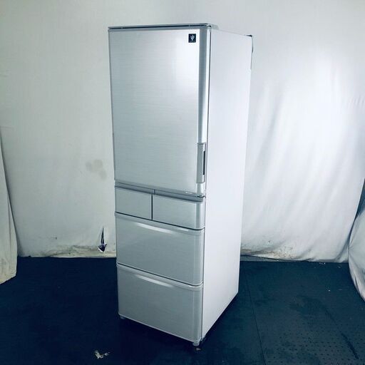 ID:g39989 【自社配送エリア内限定】シャープ SHARP 冷蔵庫 ファミリー 中古 2019年製 5ドア 412L シルバー ファン式 両方開き SJ-W412E-S  【リユース品：状態B】【送料無料】【設置費用無料】