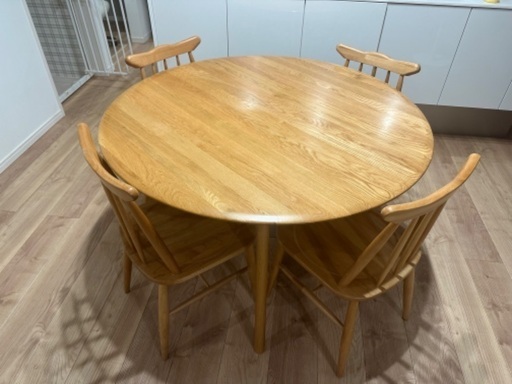 丸　ダイニングテーブル　大川家具