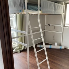 【解体済み】IKEA ２段ベッド　マットレス、マットレスカバー付...