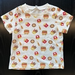 ハンバーガー/ポテトなどのイラスト入り Tシャツ 95cm