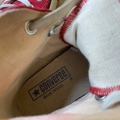 C(6303) 80s CONVERS ALL STAR USA製 コンバース オールスター ハイカット キャンバス 赤 USA 3.5 22.5cm CONVERSE ALLSTAR HI 1980年代