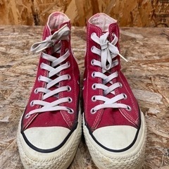 C(6303) 80s CONVERS ALL STAR USA製 コンバース オールスター ハイカット キャンバス 赤 USA 3.5 22.5cm CONVERSE ALLSTAR HI 1980年代