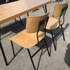 ニトリ ダイニング4点セット アウロス　 ダイニングテーブル 椅子2個・ベンチ付き ウッド調