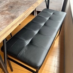 ダイニングセット　幅120　４点セット　メラミン仕上げ　各テーブル　ベンチチェア　ダイニングチェア　ダイニングベンチ　スチール脚