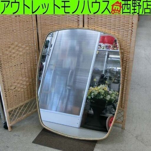 大型ミラー 鏡 ミラー 壁掛け 幅72cm 72×90cm ウォールミラー クラシック レトロ 札幌 西野店