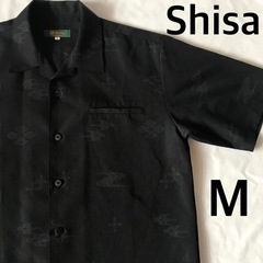 美品　シーサー　SHISA　かりゆしウェア　M　半袖　シャツ　黒...
