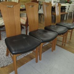 R401 KARIMOKU ハイバック ダイニング椅子、4脚セット、Used・美品