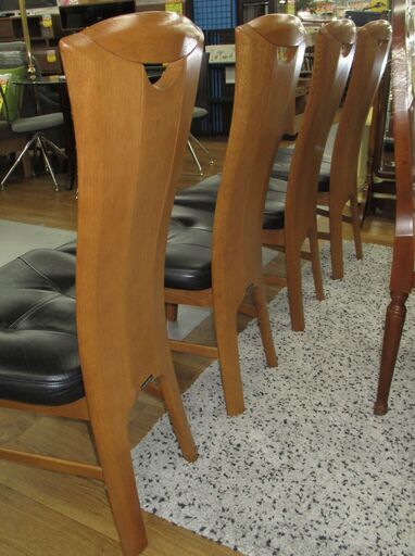 R401 KARIMOKU ハイバック ダイニング椅子、4脚セット、Used・美品 