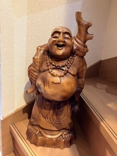 【お値下げしました】布袋様 木彫り 置物 七福神 開運 縁起物