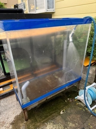 大型アクリル水槽1200×500×h1100 オーバーフロー アングル台 板厚20