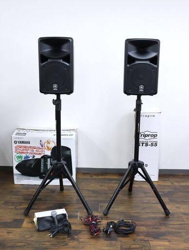 【ヤ取終了6/1】≪U794ジ≫ 音出しOK YAMAHA/ヤマハ スピーカーシステム STAGEPAS 400i モデル/400S 音響機器/音響機材 スタンド/マイク他付属 現状品