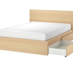 IKEA収納付きベッド  クイーンサイズ フレーム&マットレス