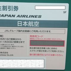 JAL　株主優待券　有効期限：2025年11月30日