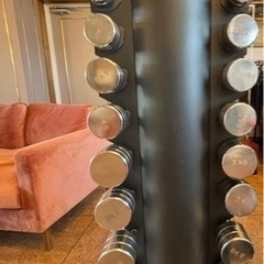 美品！クロームダンベル1-10kg 縦型ラックセット各ペア 計20個セット ダンベルツリー ダンベルラック 【直接引取もしくは自社配送】