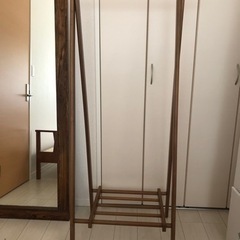 【無料】木製ハンガーラック80cm