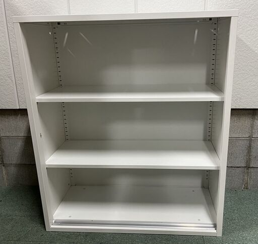3段 キャビネット スチール製 オープン書庫 事務用品 会社 ホワイト ③ 幅90cm×奥行40cm×高さ105cm