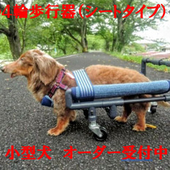 小型犬の４輪歩行器、車いす(シートタイプ）