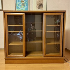 木製のスライド式本棚です。