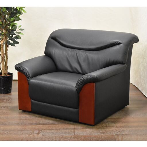 ≪zyt1474ジ≫ 美品 応接ソファ Fiore/フィオーレ シングル/１人掛けソファ ① 合成皮革 Netforce/ネットフォース 60407-07