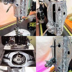【◆皮もOK◆高級感溢れる アンティークミシン SS1001】整備済み品 現品管理番号：ha0522_1aw