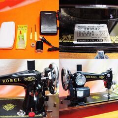 【◆皮もOK◆高級感溢れる アンティークミシン SS1001】整備済み品 現品管理番号：ha0522_1aw