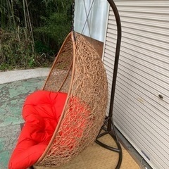 【取引中】C008 ハンギングチェア 家具 椅子 イス ゆりかご ハンモック椅子　2人掛け ガーデンチェア 