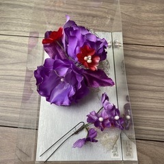 着物 成人式 振袖 髪飾り 紫 花