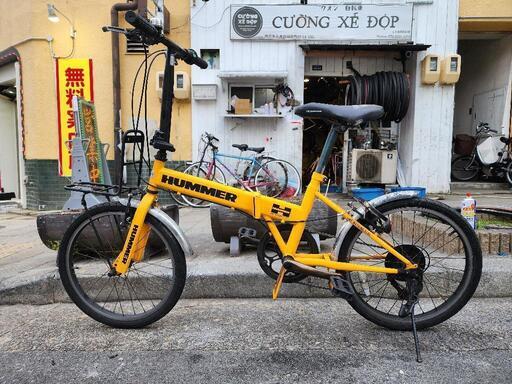 ＨＵＭＭＥＲ　折りたたみ自転車　２０インチ　６変速　黄色　配達可能