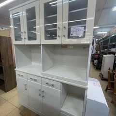 キッチンボード 大きめ スモーキーホワイト 食器棚