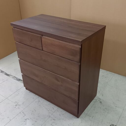 未使用訳あり 天然木アルダー材のチェスト 幅80cm幅 4段 　完成品 チェスト 洋服タンス シンプル 北欧 おしゃれ 整理たんす
