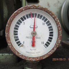 値下げしました明治機械コンプレッサー三相200V使用圧力7.5Kタンク60リッター1kw自動アンローダー式「連続運転」