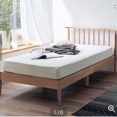 天然木バーチ素材のベッドフレーム　セミダブル