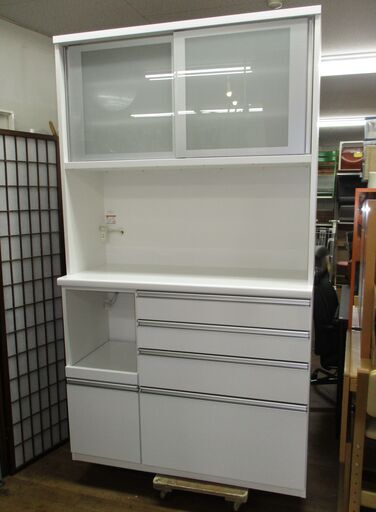 R527 高級 松田家具キッチンボード、食器棚、幅117cm Used・美品