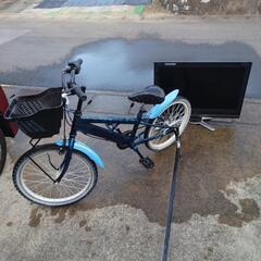 子供用２０インチ自転車とジャンクテレビのセット