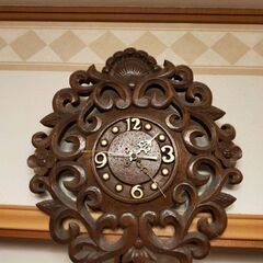 鎌倉彫り 掛け時計 ジャンク