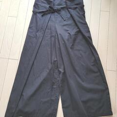 【中古品】ユニセックス　MUJI　漁民パンツ　黒　フリーサイズ