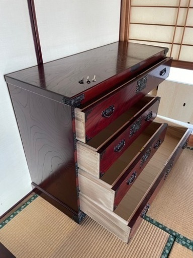 飛鳥欅箪笥（美品） - キャビネット 