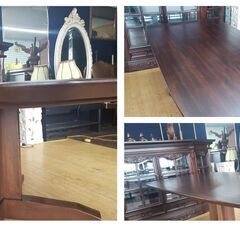 e50　リメイクダイニングテーブル＆ハイバックチェア4脚セット