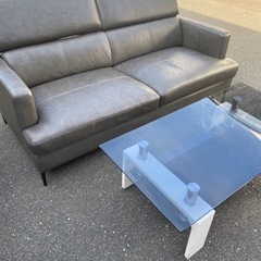 北九州市内配送無料　美品　家具 ソファ 3人掛けソファ　テーブルセット 北九州市内配送無料 美品 家具 ソファ 3人掛けソファ テーブルセット