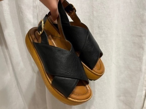 【マルニ】美品　ウッドソール　厚底サンダル　37