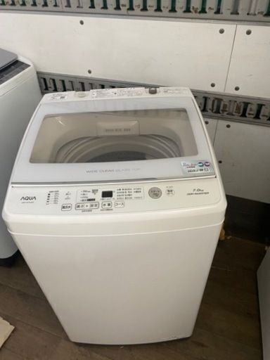 NO99❗️ 福岡市内配送設置無料 AQUA アクア 簡易乾燥機能付き洗濯機 7.0kg AQW-GV70J（W）