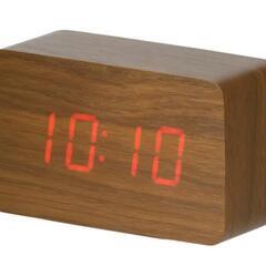 木目調LEDデジタル置き時計