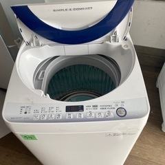 NO94❗️ 福岡市内配送設置無料 洗濯機 7.0kg SHARP シャープ ES-G7E2-KB 風乾燥 穴なしステンレス槽 時短コース