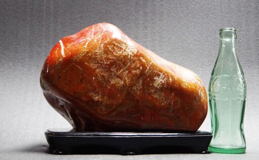 佐渡赤石8.7㎏ 赤玉石 ジャスパー 水石 鑑賞石 山型石 磨き仕上げ 緋