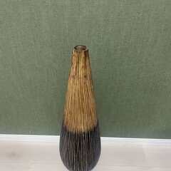 アンティーク　バイカラーウッド　アジアン　バリ　木製 　壺　花瓶