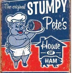 アメリカ雑貨　ブリキ看板　ピートのスタンピィ　オリジナル　ハム　豚
